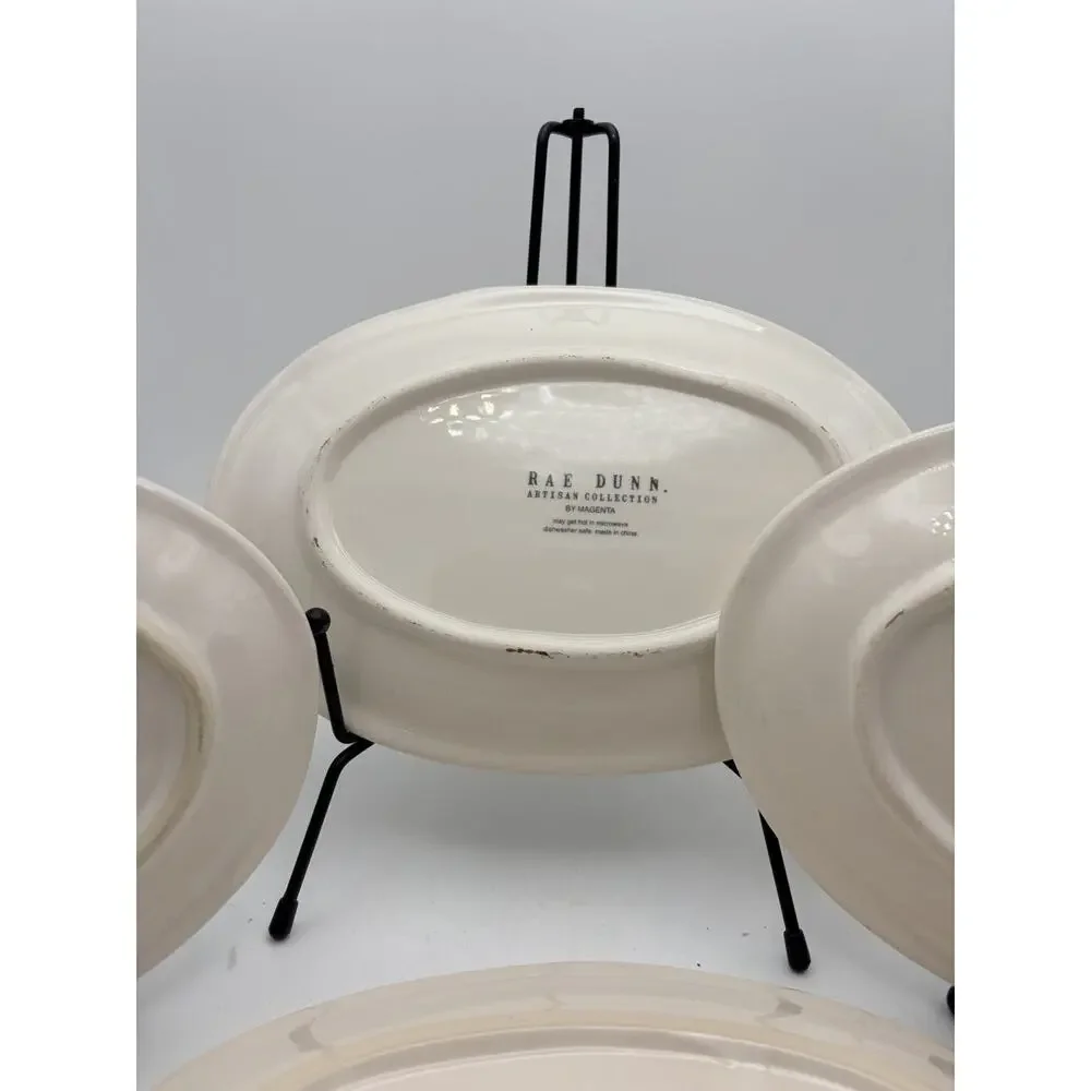 Rae Dunn Oval Snack Plates 8
